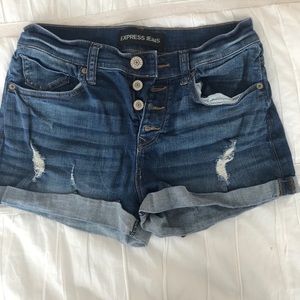 High waisted button up express shorts